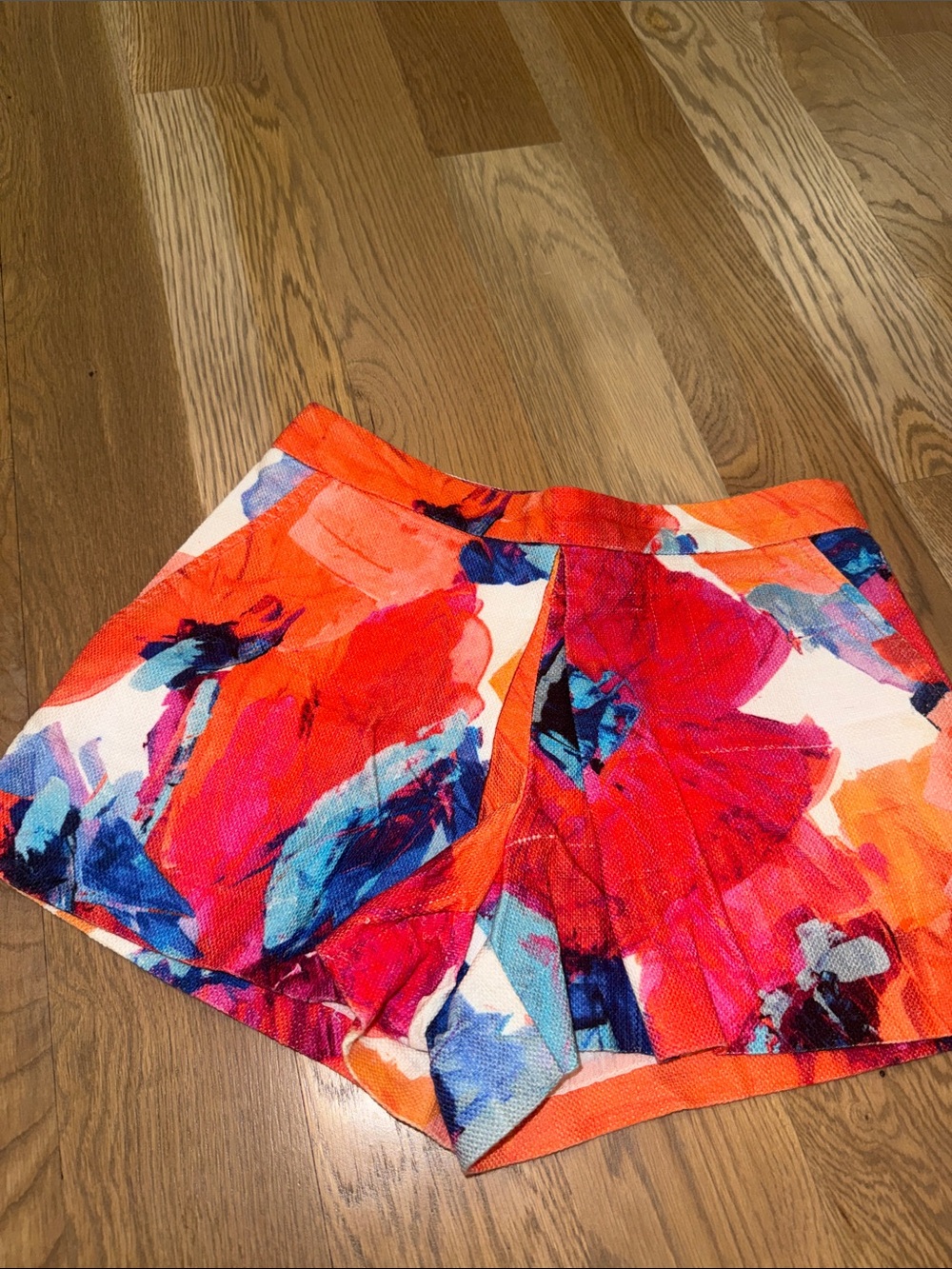 Trina Turk Pleated Front Floral Print Shorts